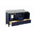 thumbnail image 5 of California 60" Double Bathroom Vanity with Royal Blue Cabinet and Carrara Marble Top, 5 of 5