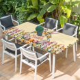 thumbnail image 2 of Happy Eatser Table Cloths for 4 Foot Rectangle Tables, Colorful Bunny Eggs Spring Flowers Plants Yellow Patio Waterproof Elastic Fitted Tablecloths, Washable Rectangular Table Cover for Camping, 2 of 8