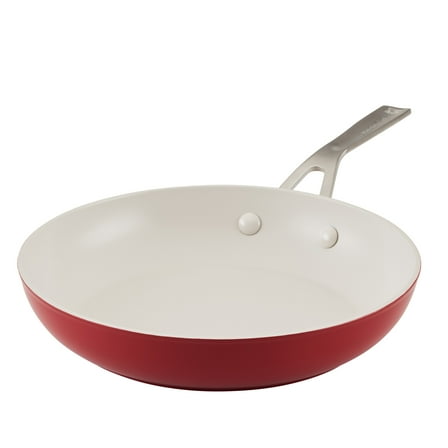 KitchenAid Ceramic Forged 10 Inch Nonstick Frying Pan, Dishwasher Safe and Oven Safe to 500°F, Empire Red