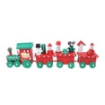 thumbnail image 1 of Mini Four-section Wooden Train Creative Train Toy Desktop Ornament Colorful Painted Christmas Cartoon Train Kids Table Window Decoration Supplies, 1 of 9