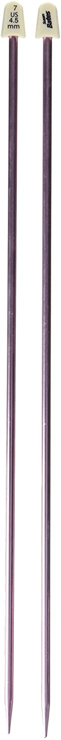 Susan Bates 14-Inch Silvalume Single Point Knitting Needle, 4.5mm, Rose