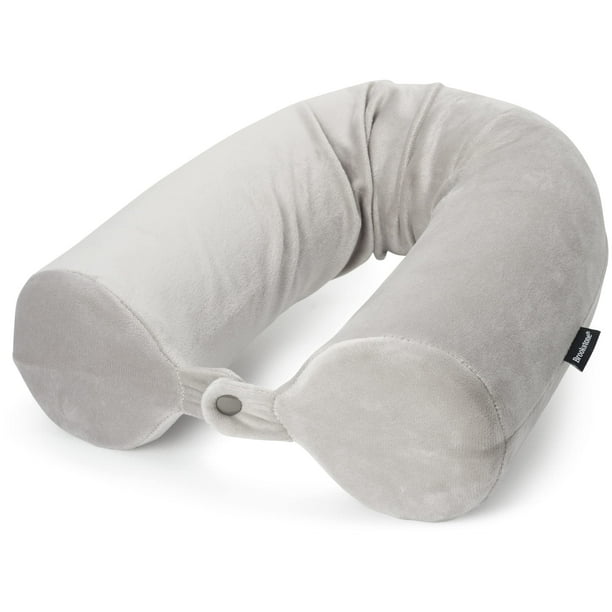 Almohada de viaje Brookstone Free Form de espuma viscoelástica gris