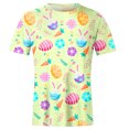 thumbnail image 5 of Camiseta de manga corta con cuello redondo de Pascua para hombre, camiseta informal con estampado Pompotops  oipoqjl32104, 5 of 5