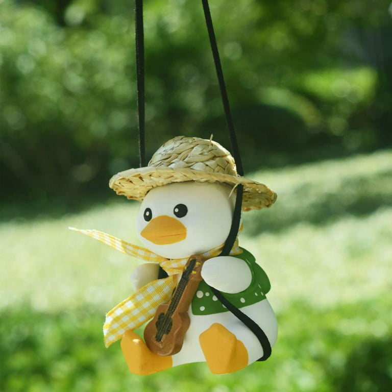 Cute Swing Duck Car Hanging Ornament,Cartoon Shake Duck Flying Duck Rear  View Mirror Accessories for Car Mirror Auto Interior Decoration 
