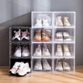 thumbnail image 6 of Upgrade 12pack Shoe Box Storage Containers,Thicken Sturdy Clear Stackable Plastic Shoe Organizer Box with Magnetic Door, Drop Front Shoe Box Sneakers, 6 of 6