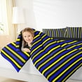 thumbnail image 4 of Manfei Stripes Lines Full Size Comforter Sets,Modern Geometric Aesthetic Bedding Comforter Set,Deepblue Black Yellow Bedding Sets For Children,Microfiber Bedroom Decor Reversible,3 Pieces, 4 of 8