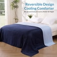 thumbnail image 3 of Exclusivo Mezcla Cooling Comforter Twin Size Navy, Lightweight Summer Blanket for Hot Sleepers, Soft Breathable Cool Bedding Duvet for Night Sweats, 68"x88", 3 of 9