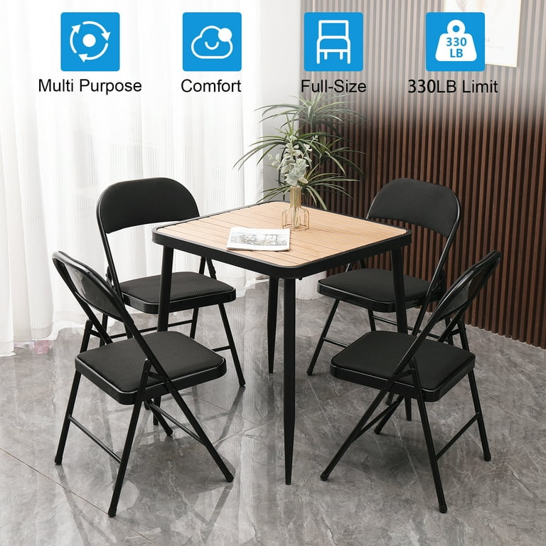 Black folding cheap dining chairs