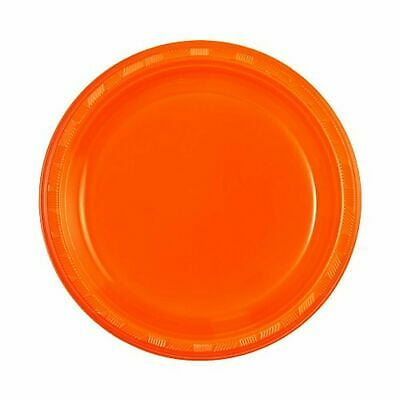 Hanna K. Signature Reusable Plastic Plates Orange For All Parties 9" 50Count