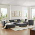 thumbnail image 3 of Modway Sanguine 7-Piece Velvet Right-Facing Modular Sectional Sofa in Gray, 3 of 6