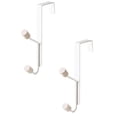 thumbnail image 1 of Oleegame 2PC Spoon And Lid Rest Bathroom Shower Rack With Hook Storage Rack Wall Hanging Steel Door Behind Two Hook Coat Hat And Bag Hanger White, 1 of 5