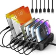 thumbnail image 1 of Estación de carga ENRIPRT de 65 W, 6 puertos USB C con 2 puertos PD de 20 W, color negro, 1 of 7