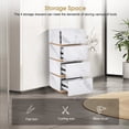 thumbnail image 6 of BarberPub Night Stands with Drawers for Bedroom, 4 Chest of Drawers Storage Cabinet Organizer for Living Room Barber Salon, Marble Pattened, White, 6 of 10