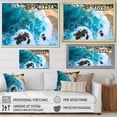 thumbnail image 4 of Designart "Aerial View of a Rocky Beach VII" Beach Framed Wall Art - Coastal White Beach & Ocean Hallway Framed Wall Art Decor, 4 of 6