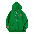 thumbnail image 3 of Sudadera con capucha Gotyou Pink Palm Puff para mujer gran tamaño gráfica rosa Verde XL 2024, 3 of 4
