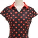 thumbnail image 5 of Vestido de Manga Corta para Mujeres de Moda Casual Impreso Cuello en V con Cremallera Grande Del Doblado, Poliéster Ligero para el Verano, 5 of 8