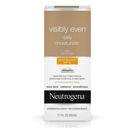 Visibly Even Daily Facial Moisturizer With Broad Spectrum SPF 30 Sunscreen, Essential Soy for Skin Discoloration, Dark Spots, and Even Skin Tone, Hypoallergenic, 1.7 fl. Oz (Best Sunscreen For Dark Spots On Face)