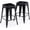 Black, variant on ZBAKF 24" Metal Bar Stools Set of 2, Stackable Backless Counter Height Stools with 12" Seat, Non-Slip Feet, No Assembly, 300 lb Max Weight-Distressed Mint Green