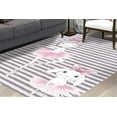 thumbnail image 2 of Accent Rugs, Kids Room Rugs, Custom Rugs, Entryway Rug, Ballet Girl And Rabbit Rug, Kids Rugs, Indoor Rug, Pink Rug, Office Rugs, Large Rug, 3.3'x6.5' - 100x200 cm, 2 of 9