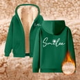 thumbnail image 3 of Fleece Lined Thick Hoodies for Women 2025 Winter Long Sleeve Chrysanthemum Graphic Hooded Sweatshirt Pullover Tops, 3 of 4
