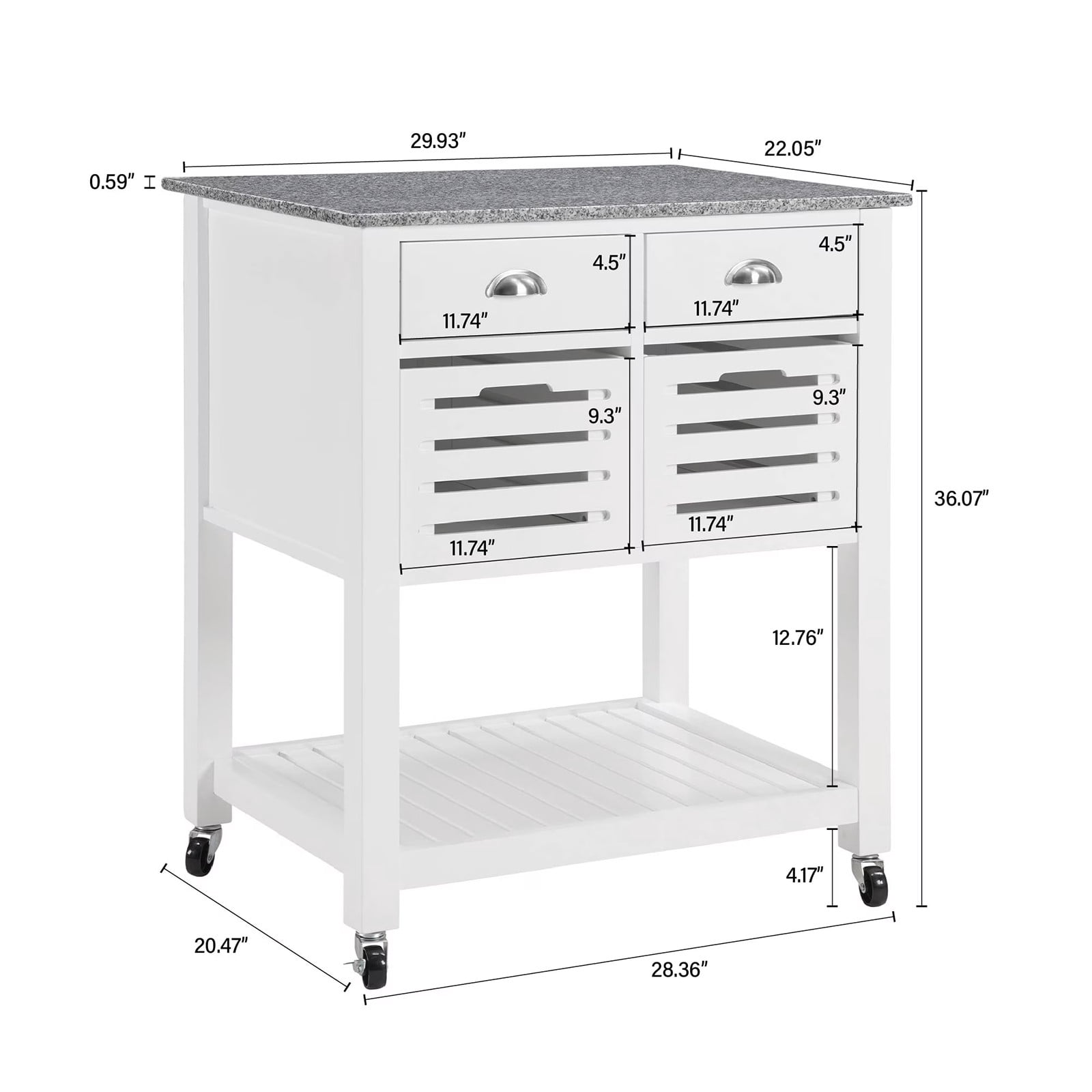 WEGFTDUOP Kitchen Island Cart with Storage, Mobile Rolling Kitchen Island on Wheels, Trolley Serving Cart with Underneath Drawer & Slide-Out Wire Storage Basket for Kitchen, Dinning Room