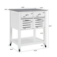 thumbnail image 3 of Kitchen Storage Cabinet, Kitchen Island Cart, Wooden Kitchen Cart with Drawers and Ventilated Bins, Gray White Finish, 30 Inch Spacious Countertop, Multi-Purpose Kitchen Storage Organizer, 3 of 8