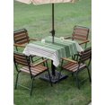 thumbnail image 5 of Outdoor Tablecloth with Umbrella Hole, Sage Green Stripes Spillproof Waterproof Outdoor Table Cover, Modern Spring Abstract Striped Patio Tablecloths for Party/Garden/Picnic, Square 54"x54", 5 of 9