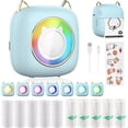 thumbnail image 1 of Print Pods Mini Printer Portable Thermal Sticker Printer with Rolls Thermal Paper and Sticker tooth Wireless Printer for iOS & Android Inkless Pocket Printer for Photo Note (Pink), 1 of 7