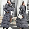 thumbnail image 6 of Women's Long Hooded Puffer Coat, Belted Waist Winter Jacket with Faux Fur Trim, Quilted Parka, Warm Down Alternative Coat, Casual Outerwear Grey XXXL, 6 of 8