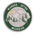 thumbnail image 1 of Wander Often! Michigan 3.5 Inch Iron Or Sew On Embroidered Fabric Badge Patch Seek Adventure, National Park Iconic Series, 1 of 2