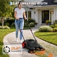 thumbnail image 3 of Walk-Behind Hand Push Floor Sweeper, 25.6 in Sweeping Width Manual Non-Electric, 5-Gallon Waste Container, Adjustable Folding Handle for Garage, Workshop, Driveway, Patio, 3 of 4