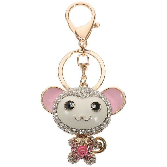 Miangastore Small Monkey Keychains Decorative Key Rings Cartoon Monkey Keychains Metal Keychain Decors