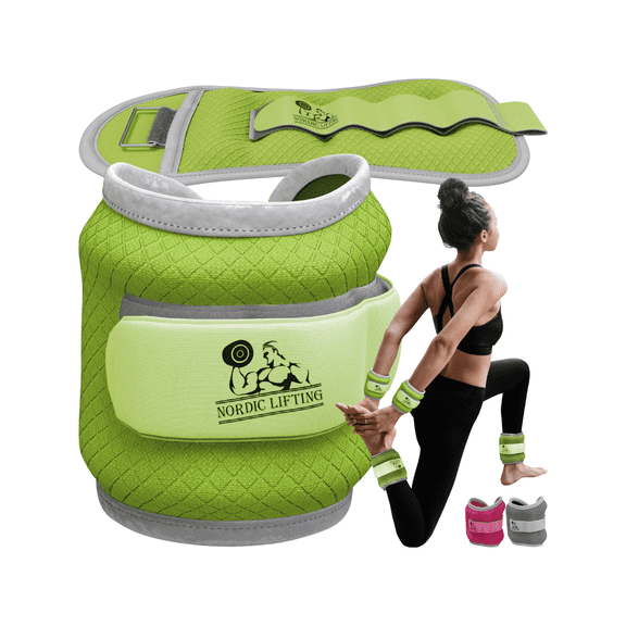 Nordic Lifting Adjustable Ankle/Wrist Weights (1 Pair) – For Women, Men & Kids - Pink, 1lbs