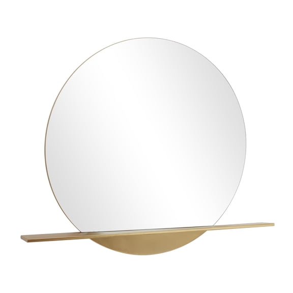 CosmoLiving by Cosmopolitan 44" x 36" Gold 1 Shelf Wall Mirror