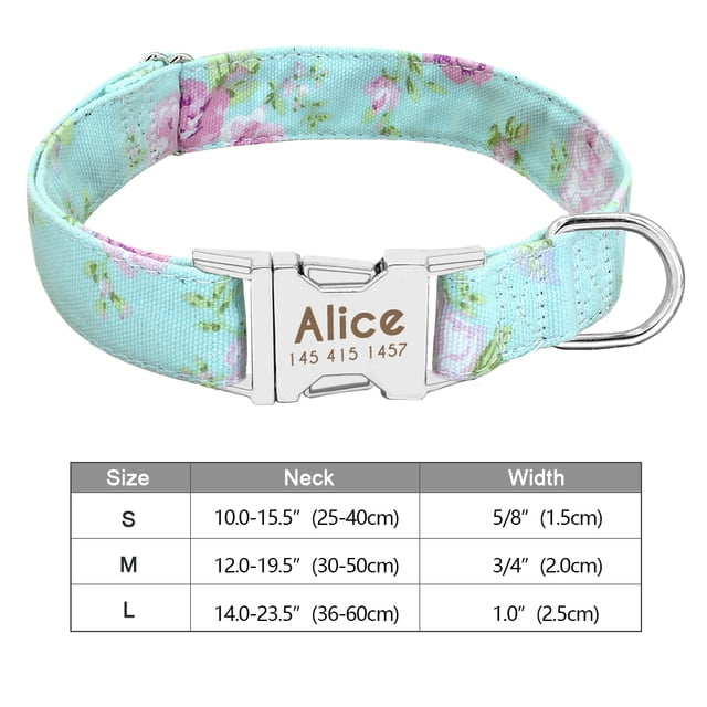 Personalized Dog Accessories Collar Nylon Printed Pet Puppy Collar Dog