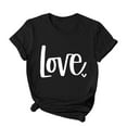 thumbnail image 4 of Jewelreauty Women Valentine's Day Shirts Short Sleeve Crewneck Cute Graphic T-Shirts Casual Pullover Tunic Tops (2XL, C Black), 4 of 5
