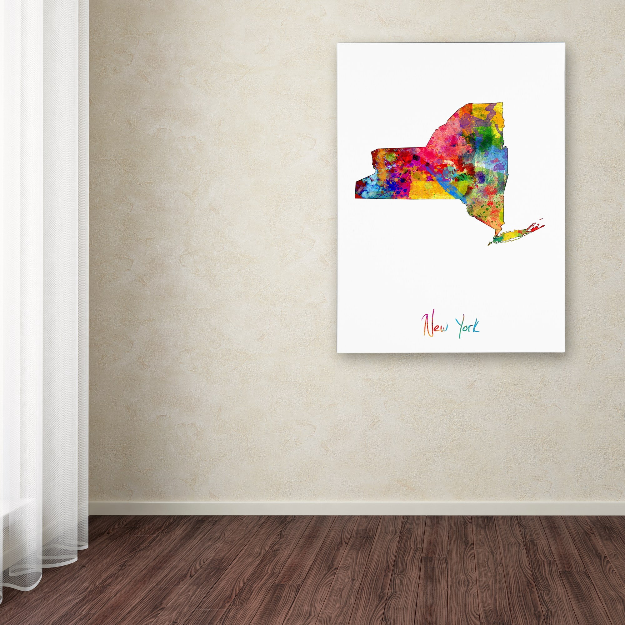 Trademark Fine Art "New York Map" Canvas Art by Michael Tompsett