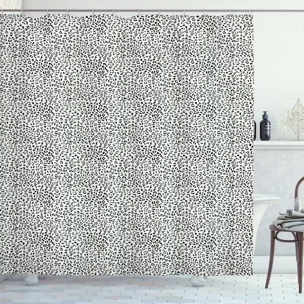 Animal Print Shower Curtain, Continuous Monochromatic Leopard Skin