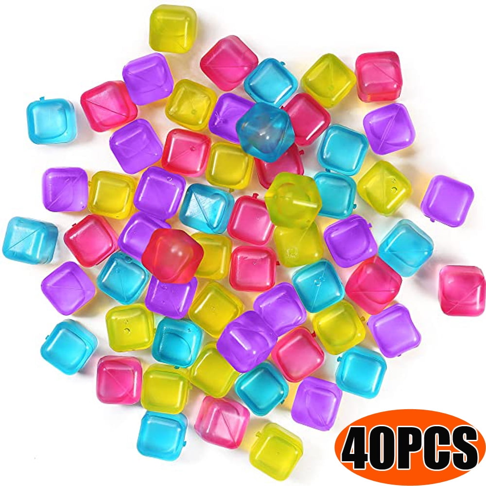 40 Reusable Ice Cubes, Plastic Ice Cubes, BPA Free, Refreezable