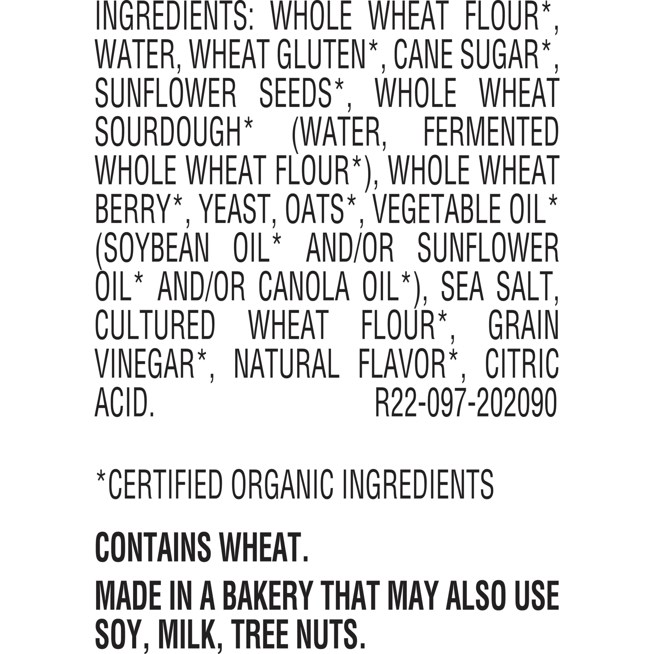 Brownberry Organic 100% Bread, 27 oz, Whole Grain Wheat Bread, Bag