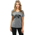thumbnail image 2 of Mama Bear Women's Fashion Relaxed V-Neck T-Shirt Tee Heather Grey Small, 2 of 3