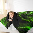 thumbnail image 4 of Feelyou Teen Futuristic Lightning Bedding Comforter Set, Neon Green Stripes Twin Comforter Sets, Natural Weather Storm Reversible Bedding Set, Breathable Home Decor, 2-Piece, 4 of 8