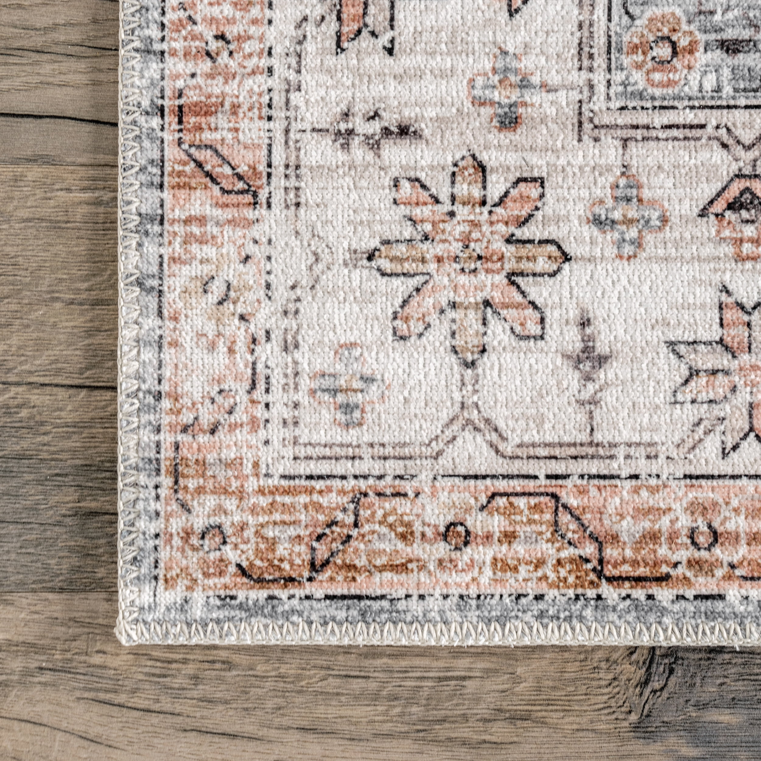 nuLOOM Banks Vintage Machine Washable Area Rug 5 x 8 Light Gray Best Deals and Price History at