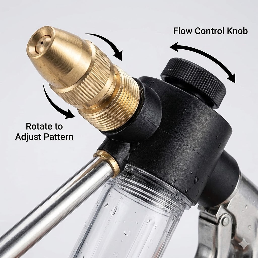 Turn Any Hose into a High Pressure Water Cleaning Jet, 2026 New Heavy Duty Garden Hose Nozzle, Multi Function Lawn Garden Watering Sprayer for Car Patio Garden Yard Cleaning