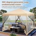thumbnail image 6 of 10x10ft Easy Pop-Up Canopy, Pop Up Commercial Pop-Up Gazebo Tent, Waterproof Outdoor Screen Tent with Mesh Mosquito Netting Side Walls for Parties, Camping, Garden, Outdoor，Beige, 6 of 6
