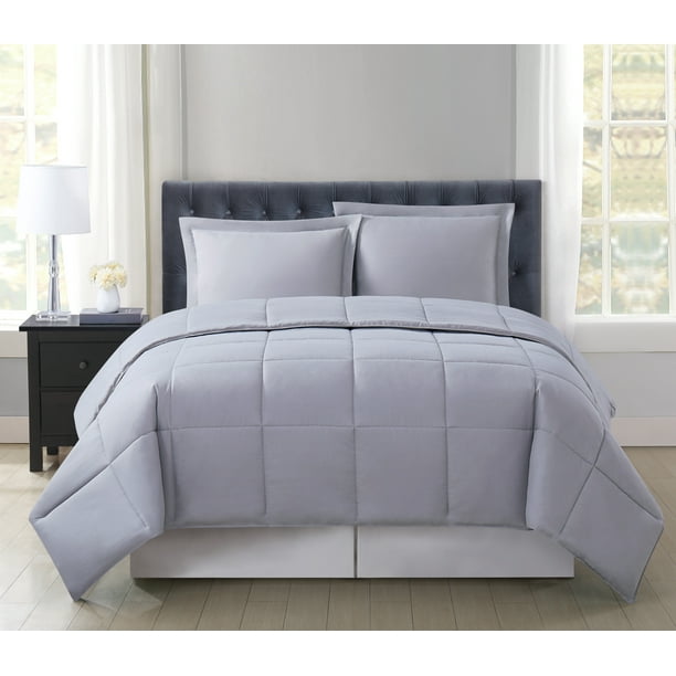 Truly Soft Everyday Reversible Grey King 3 Piece Comforter Set