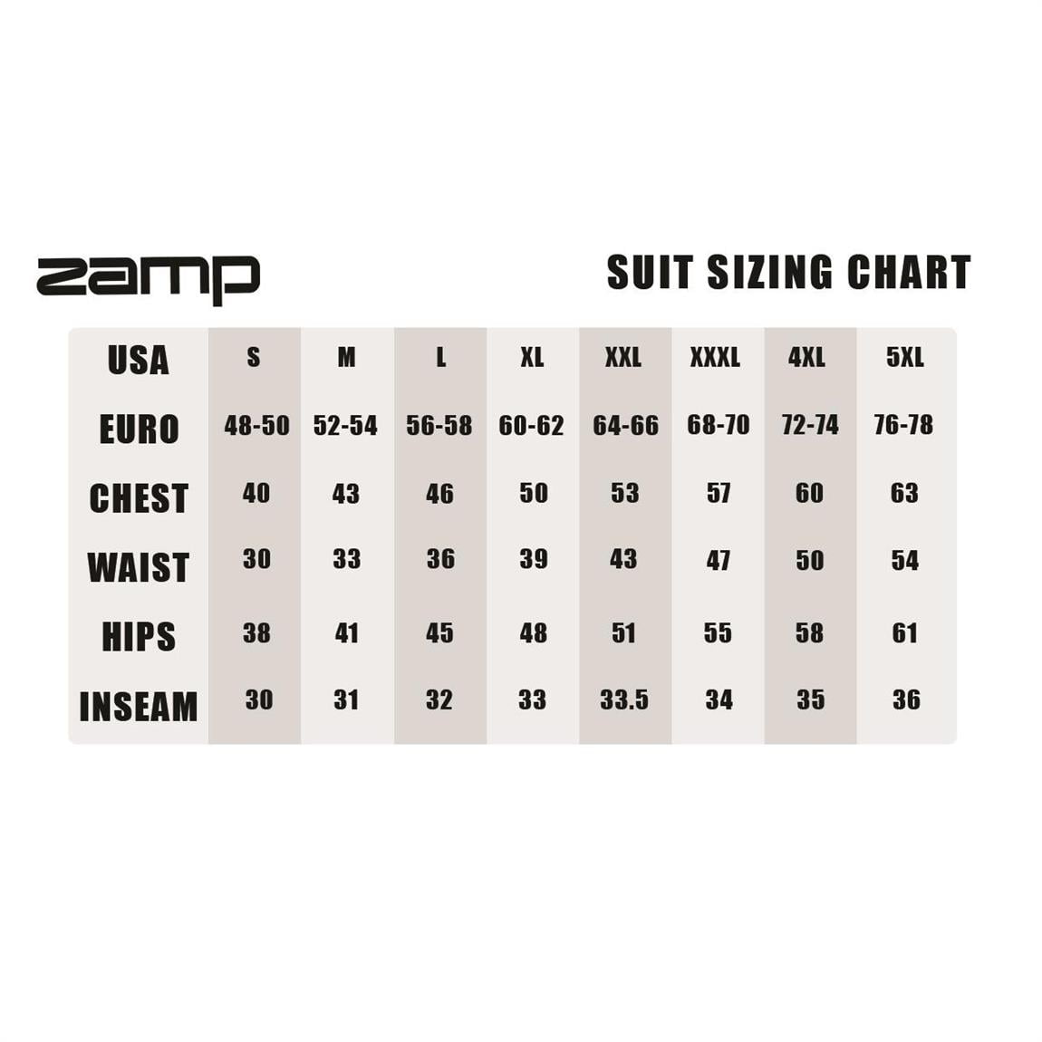 Zamp Mens Suit Multi Layer Black and White, X-Large 