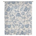 thumbnail image 2 of Blue Paisley Sheer Curtains 63 Inches Long, Vintage Boho Flower Botanical Leaf Branch Light Filering Curtains, Breathable Simi Curtain Privacy Drapes for Living Room Bedroom Window Treatment, 2 of 9