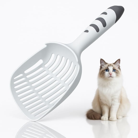 Cat Litter Scoop with Cat Paw Handle, Easy Sifting with 3 Size of Hole Design for All Litter, Wide Edge Cat Litter Scoop for Quick Cleaning All Cat Litter Box