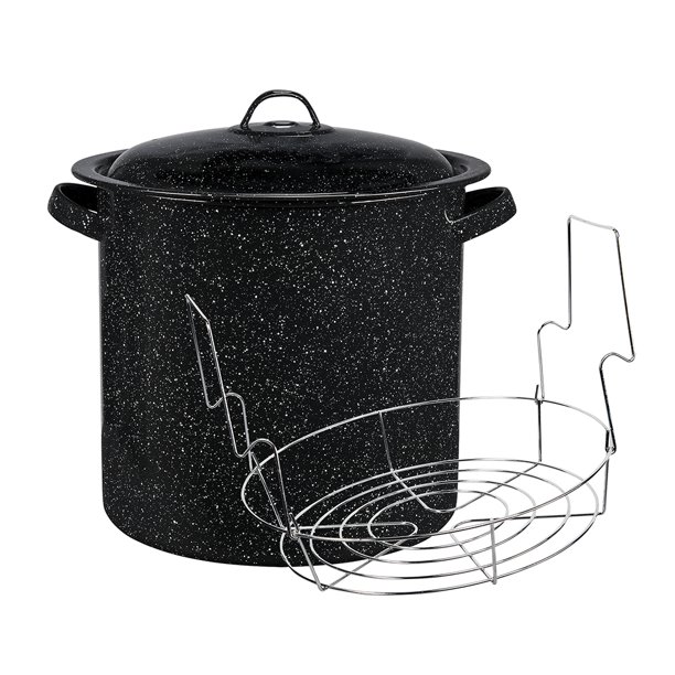 Granite Ware 15.5 qt. Water Bath Canner with Jar Rack and Lid, Speckled